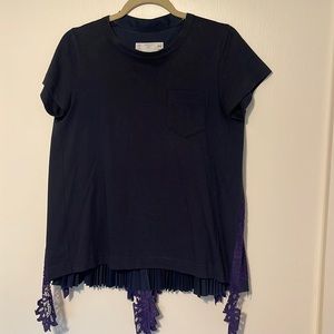 Sacai - designer navy top